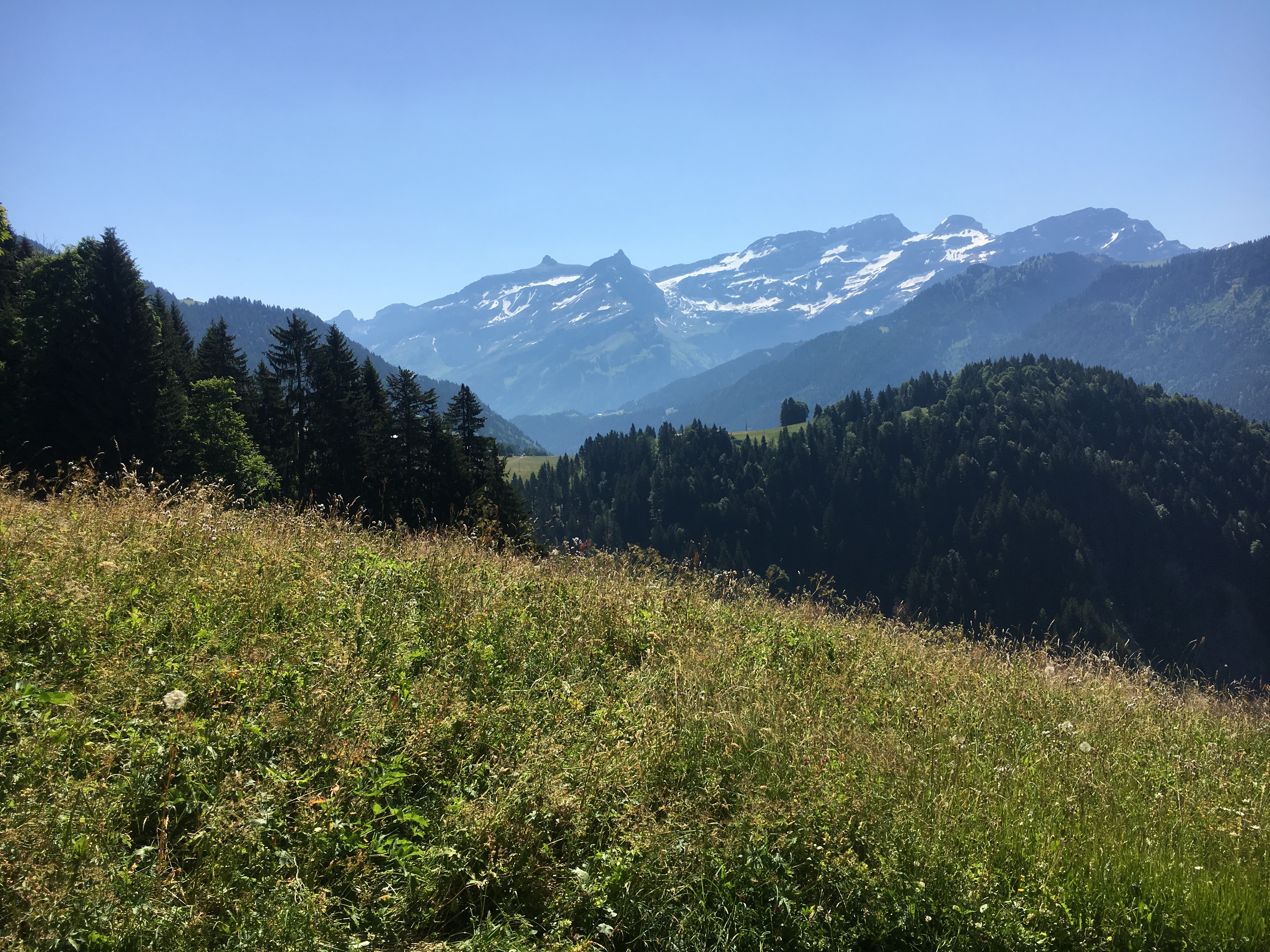 Vue panoramique sur les Alpes suisses lors d'une retraite spirituelle - Bas les masques